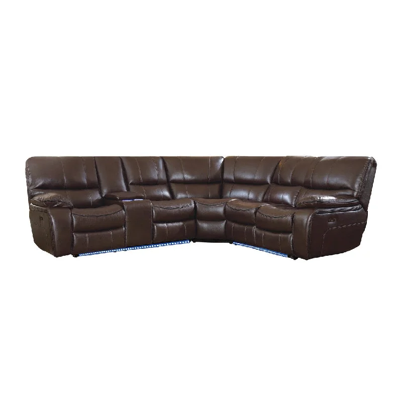 Homelegance Pecos (3)3-Piece Power Reclining Sectional with Left Console, LED and USB Ports