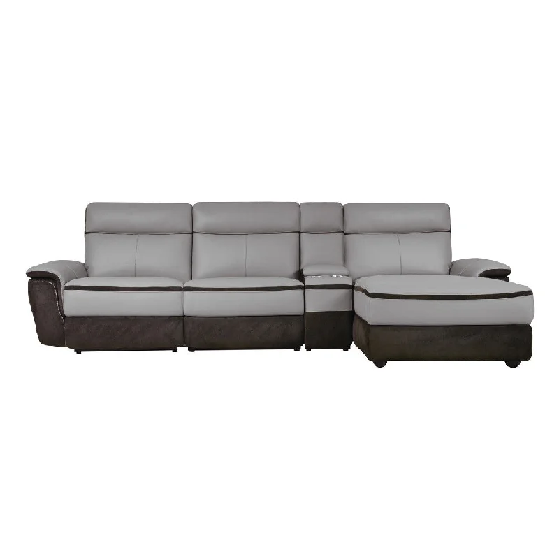 Homelegance Laertes (4)4-Piece Modular Power Reclining Sectional with Right Chaise