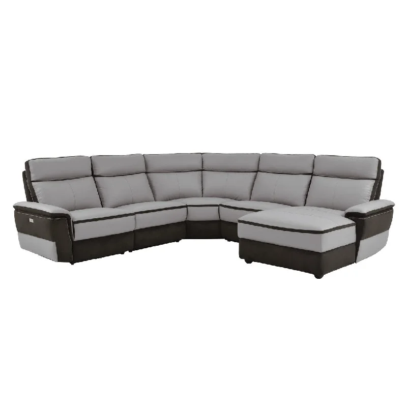 Homelegance Laertes (5)5-Piece Modular Power Reclining Sectional with Right Chaise