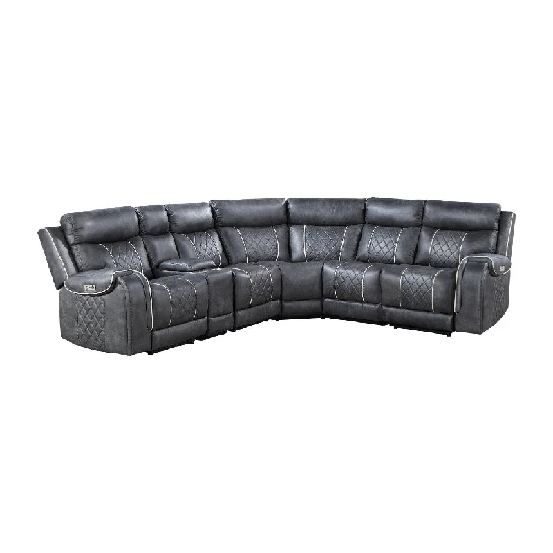 Homelegance Gabriel (6)6-Piece Modular Power Reclining Sectional