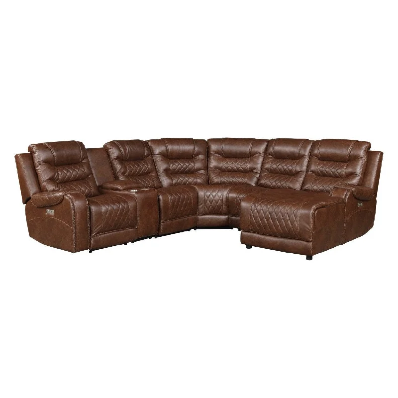 Homelegance Putnam (6)6-Piece Modular Power Reclining Sectional with Right Chaise