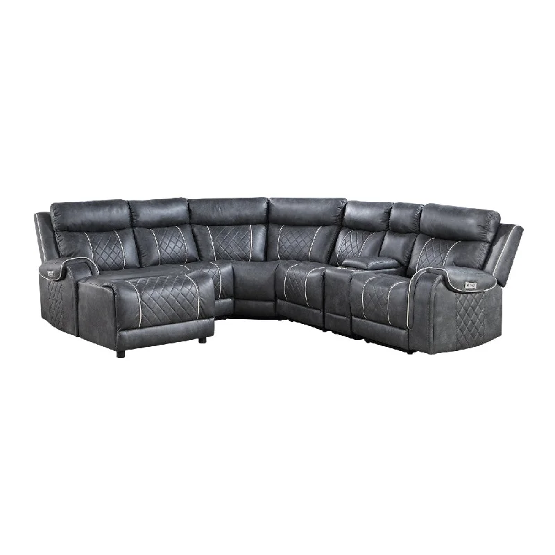 Homelegance Gabriel (6)6-Piece Modular Power Reclining Sectional with Left Chaise