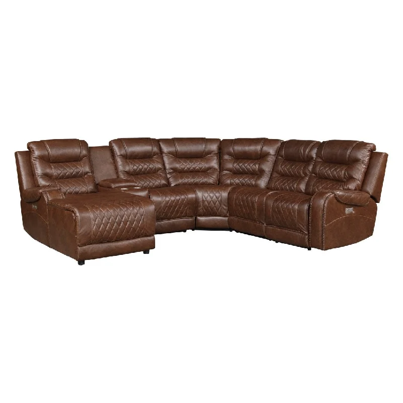 Homelegance Putnam (6)6-Piece Modular Power Reclining Sectional with Left Chaise