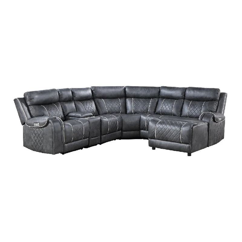 Homelegance Gabriel (6)6-Piece Modular Power Reclining Sectional with Right Chaise