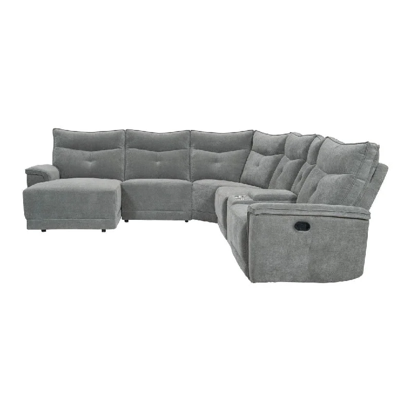 Homelegance Tesoro (6)6-Piece Modular Reclining Sectional with Left Chaise