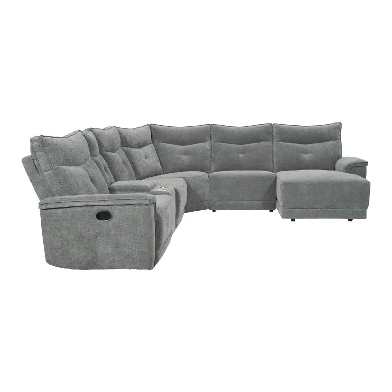 Homelegance Tesoro (6)6-Piece Modular Reclining Sectional with Right Chaise