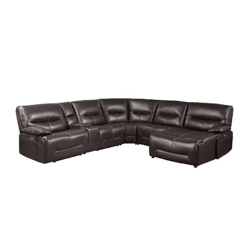 Homelegance Dyersburg (6)6-Piece Power Reclining Sectional With Right Chaise