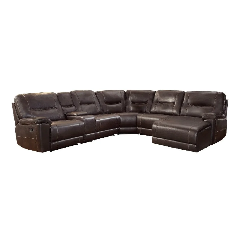 Homelegance Columbus (6)6-Piece Modular Reclining Sectional with Right Chaise