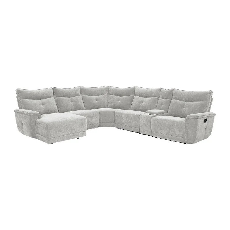 Homelegance Tesoro (6)6-Piece Modular Reclining Sectional with Left Chaise