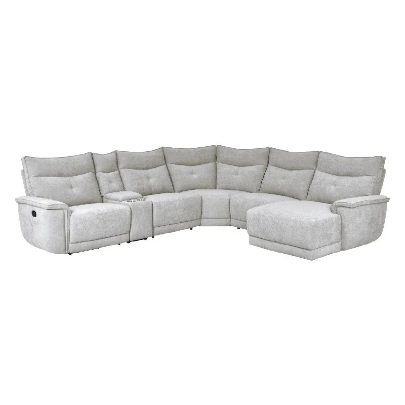 Homelegance Tesoro (6)6-Piece Modular Reclining Sectional with Right Chaise