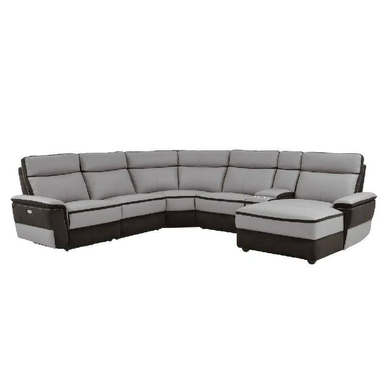 Homelegance Laertes (6)6-Piece Modular Power Reclining Sectional with Right Chaise