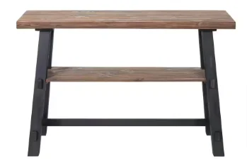 Adam 48 in. Brown/Black Standard Rectangle Wood Console Table with Shelf - $100