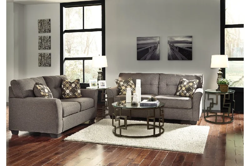 Tibbee Slate Sofa and Loveseat