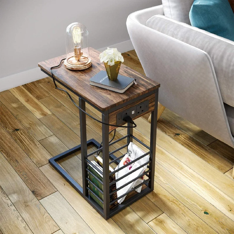 Joolihome End Table with USB Charging Ports and Sockets