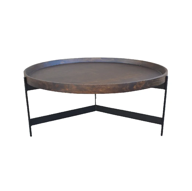 Billingston Round Tray Top Coffee Table Mango Wood