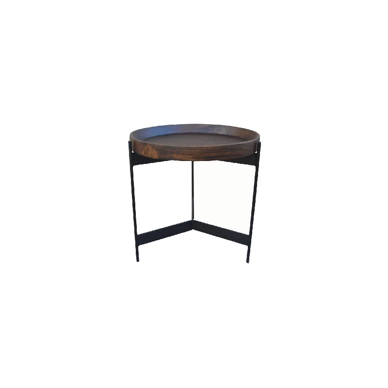 Billingston Round Tray Top Side Table Mango Wood