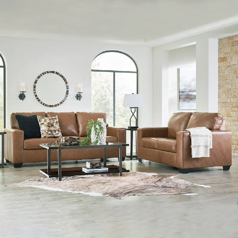 Bolsena Brown Genuine Leather Sofa Set