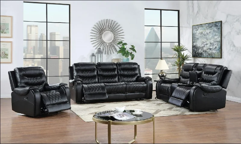 Brighton Black Reclining Sofa