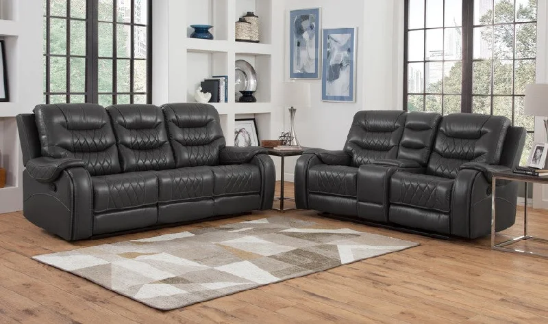 Brighton Gray Double Reclining Sofa