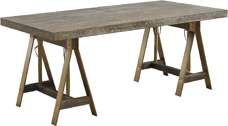 Coast to Coast Imports Biscayne Weathered Adjustable Dining Table/Desk, Brown - $370