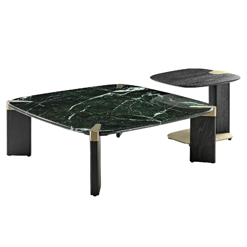 39" Prada Green Rectangle Coffee Table with Side Table Set