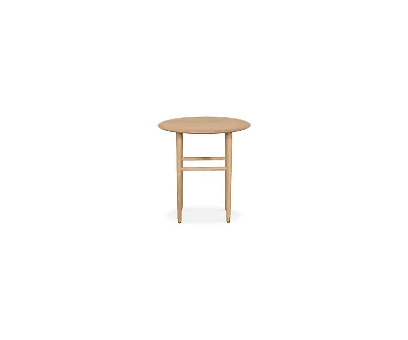 Hendrick Round End Table - White Oak