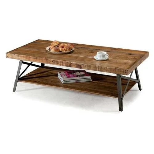 Industrial Chic Modern Classic Reclaimed Wood and Metal Coffee Table