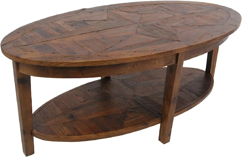 Renew Reclaimed Wood 48" L Oval Coffee Table, Natural- $130