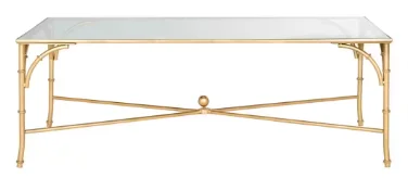 SAFAVIEH Maurice 50 in. Gold/Glass Coffee Table -  $200