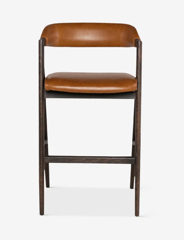 Sandia Leather Bar Stool, Natural