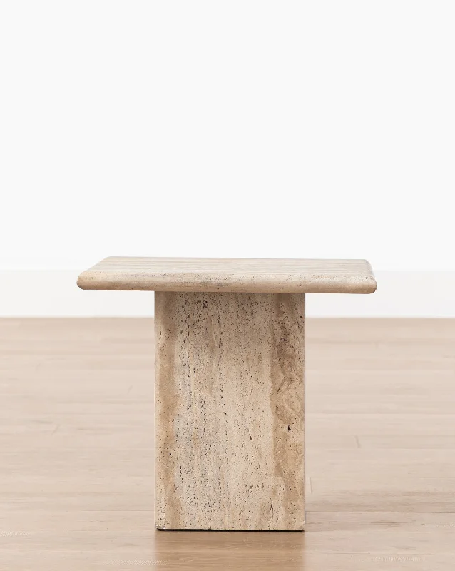 Travertine Side Table