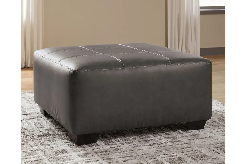 Aberton Gray Oversized Accent Ottoman