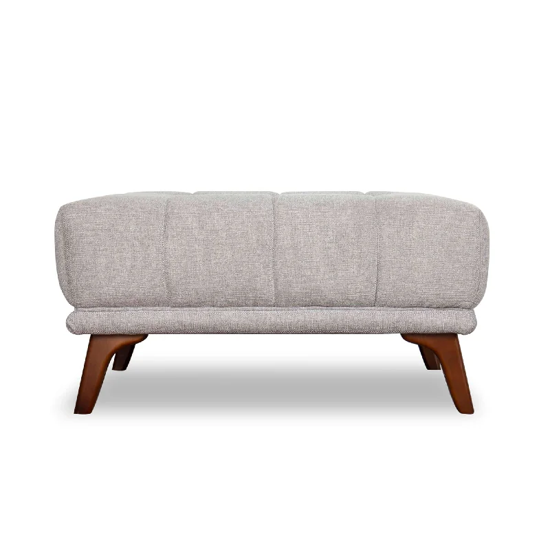 Kano Light Gray Linen Square Upholstered Ottoman