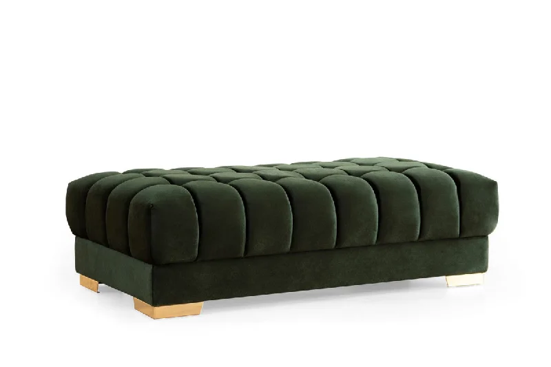 Ariana Green Velvet Ottoman