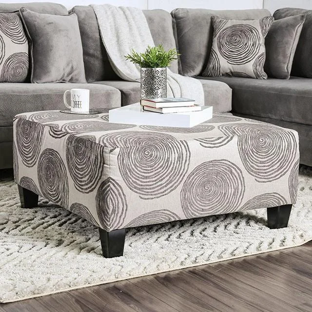 Bonaventura Gray/Pattern Ottoman