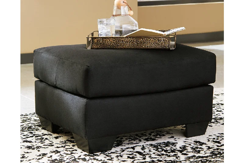 Darcy Black Ottoman