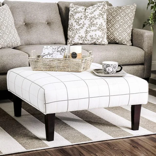 Dorset Ivory/Pattern Ottoman