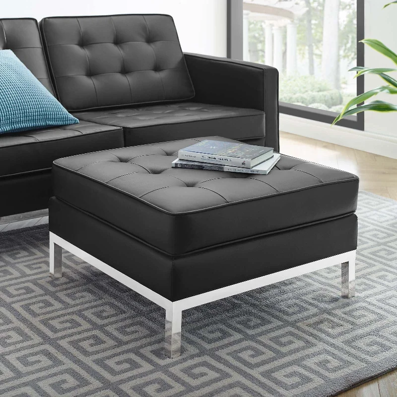 Modway Loft Tufted Button Upholstered Faux Leather Ottoman - EEI-3394