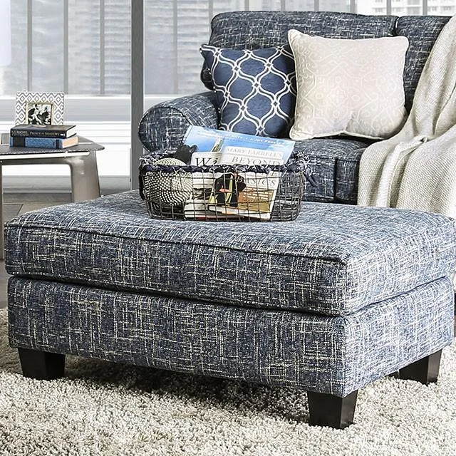 Pierpont Blue Ottoman