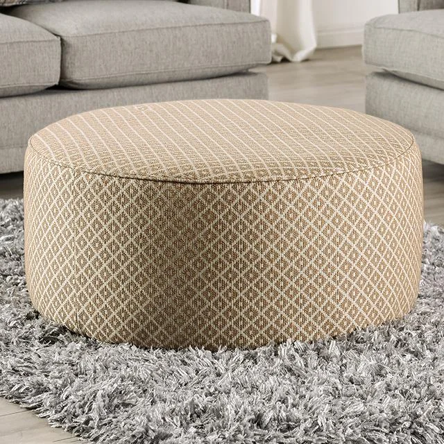 STEPHNEY Ottoman, Gray/Gold