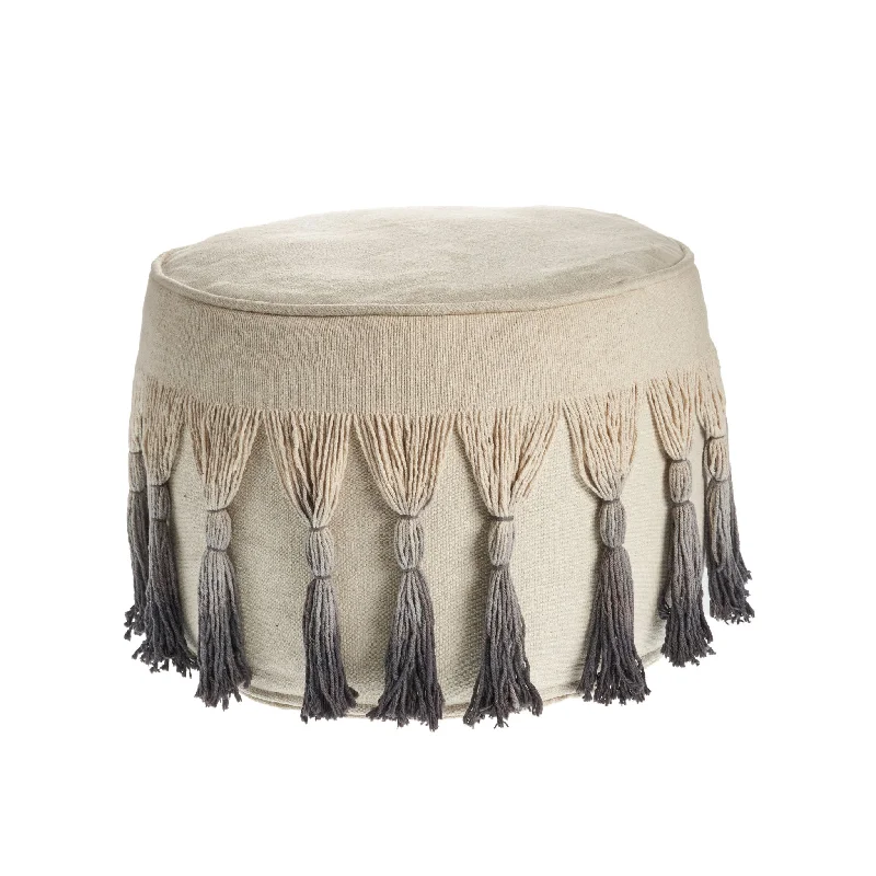 20" Beige 100% Cotton Ottoman