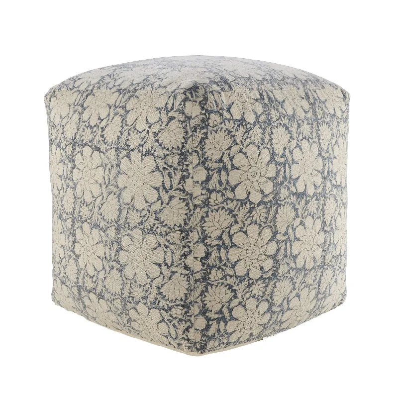 20" Beige 100% Cotton Ottoman