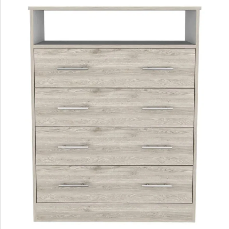 33" Light Grey Manufactured Wood Four Drawer Dresser