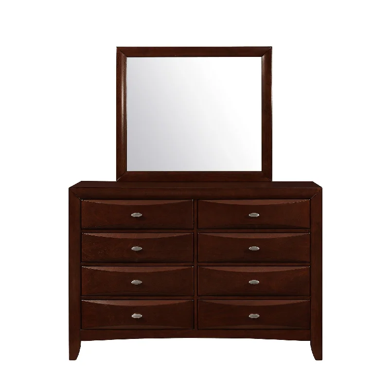 54" Cherry Solid Wood Eight Drawer Double Dresser