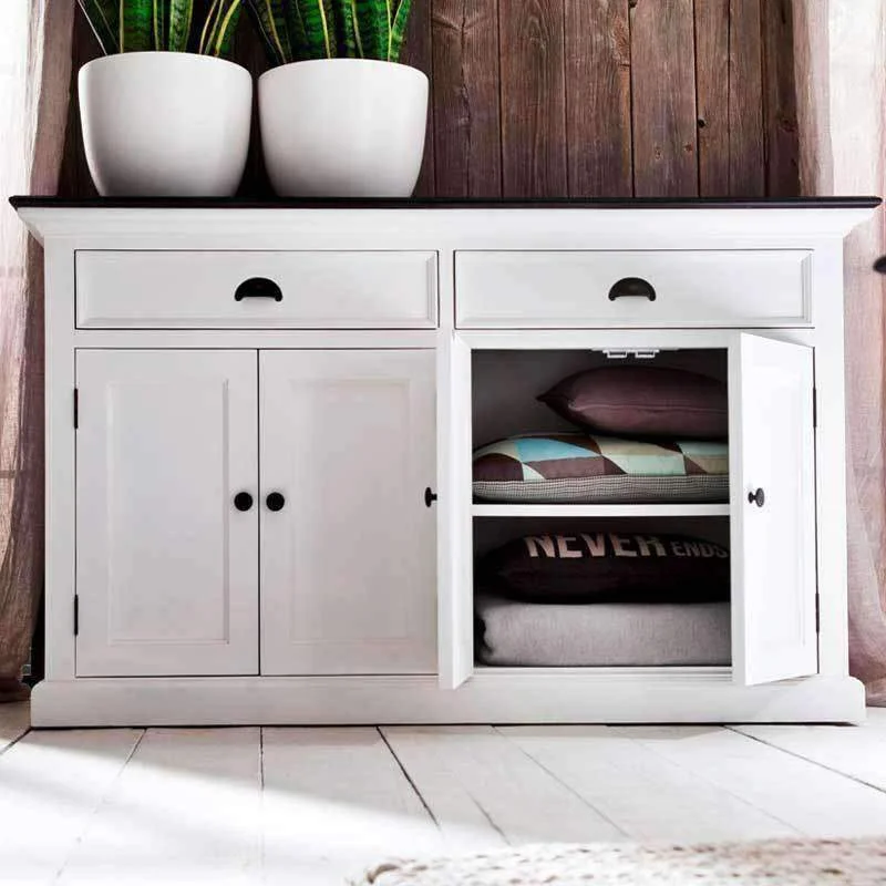 Halifax Contrast White Painted Large Buffet Sideboard