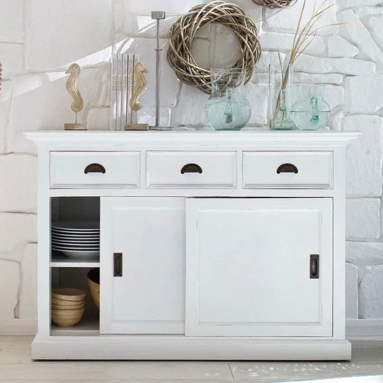 Halifax White Painted Buffet Sideboard with Sliding Doors