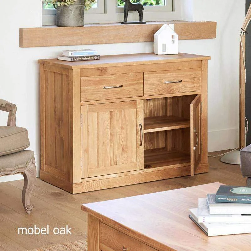 Mobel Oak Small Compact Sideboard