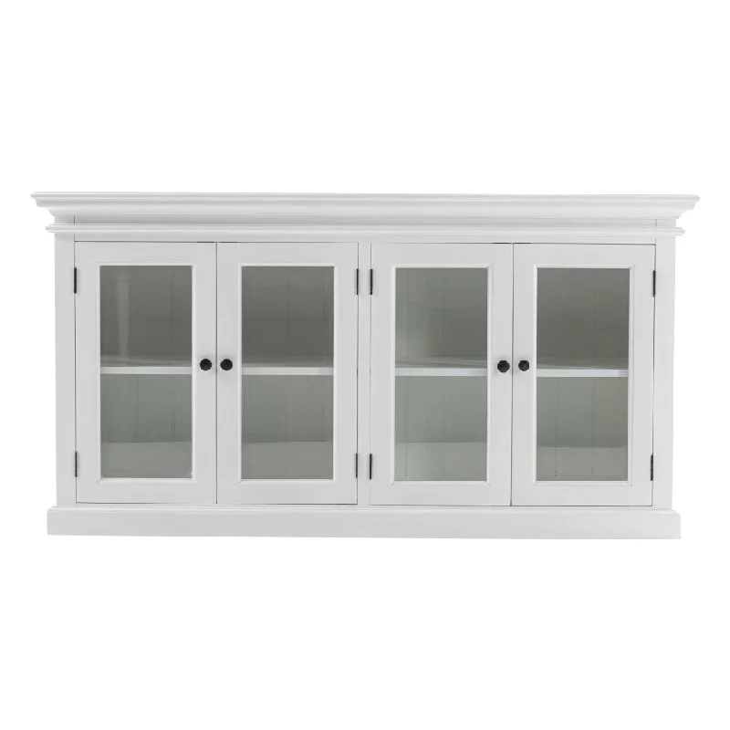 Modern Farm White Glass Door Buffet Server