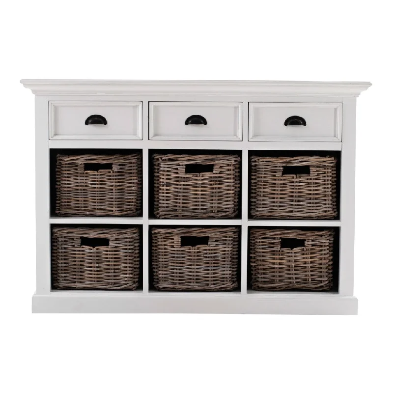 Modern Farmhouse Buffet Server With Basket Set