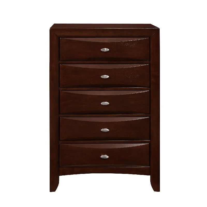 New Merlot Chest With 5 Chambared Drawer